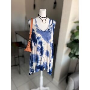 Signature Studio Plus Size 2X Tie Dye Tank Top